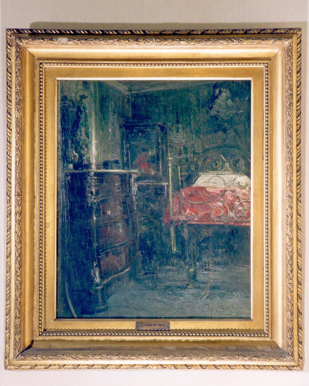 la stanza del prete, interno (dipinto) di Postiglione Luca (primo quarto sec. XX)