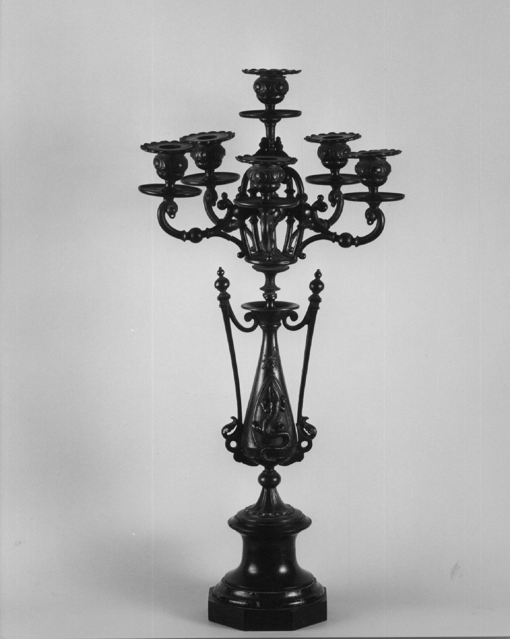 candelabro, serie - bottega napoletana (seconda metà sec. XIX)