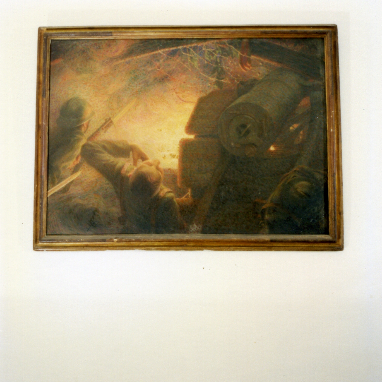 vampata, scena di guerra (dipinto) di Crema Giovanni Battista (primo quarto sec. XX)