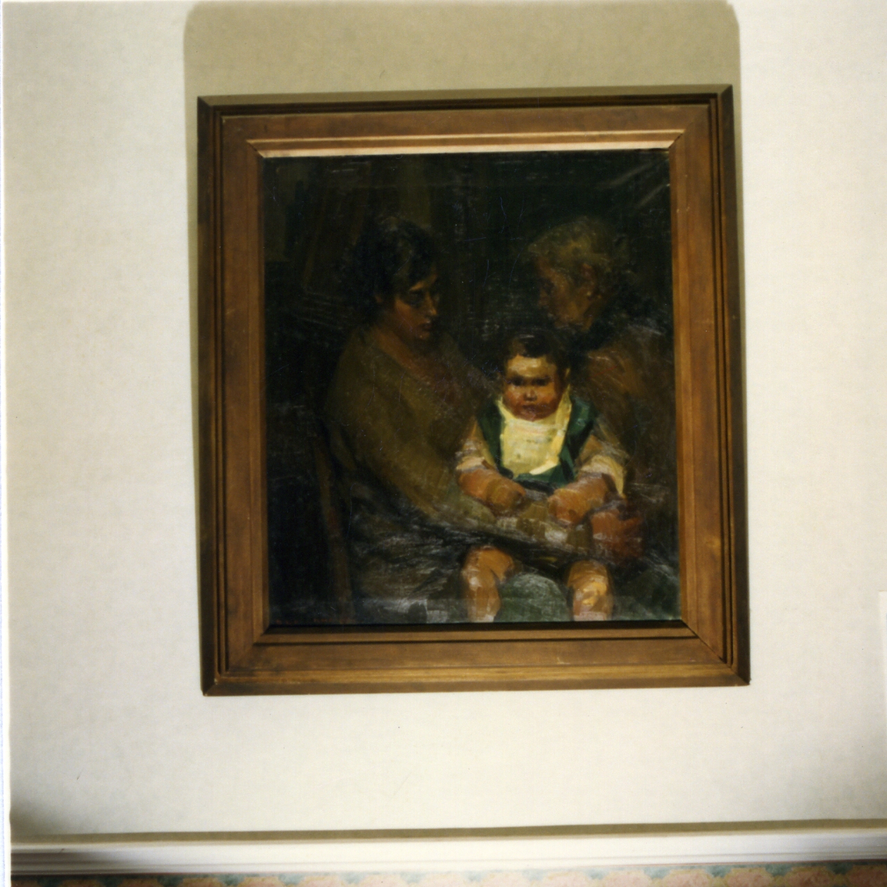 maternità, interno con figure (dipinto) di De Vanna Domenico (primo quarto sec. XX)