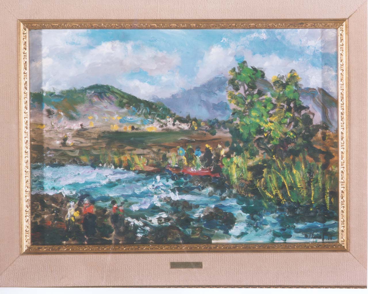 parsaggio fluviale (dipinto) di Saiello Marina (primo quarto sec. XX)