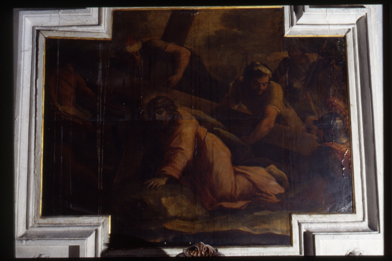 Cristo cade sotto la croce (dipinto) di Simonelli Giuseppe (fine sec. XVII)