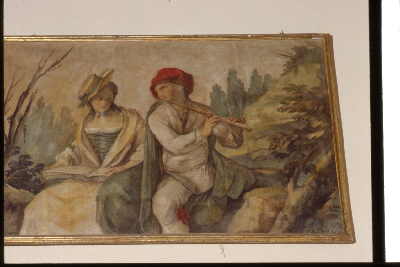 scena pastorale (dipinto) di Falciatore Filippo (fine sec. XVIII)