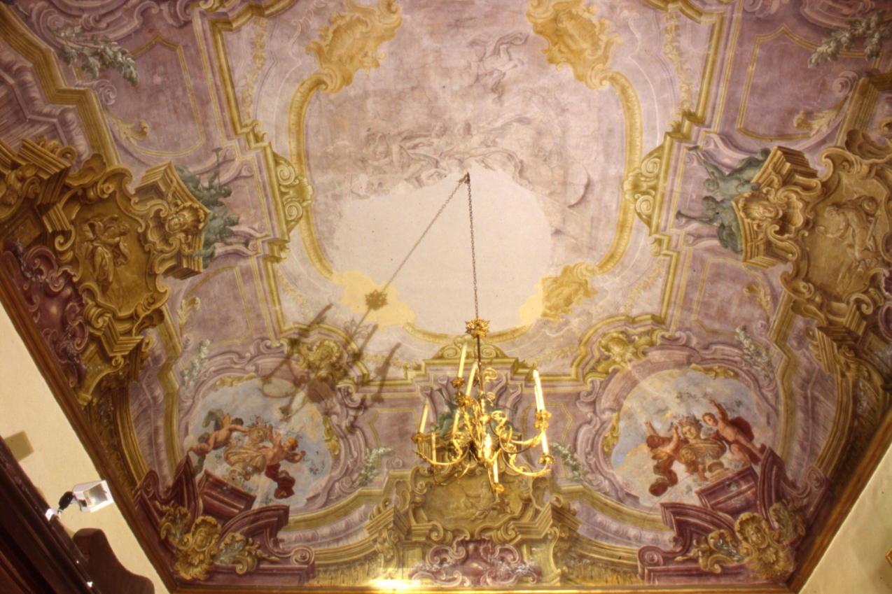 architettura illusionistica (soffitto dipinto) - ambito napoletano (fine sec. XVIII)