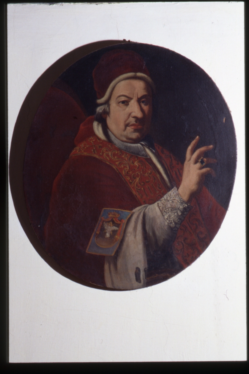 ritratto di papa Benedetto XIV (dipinto) - ambito napoletano (metà sec. XVIII)