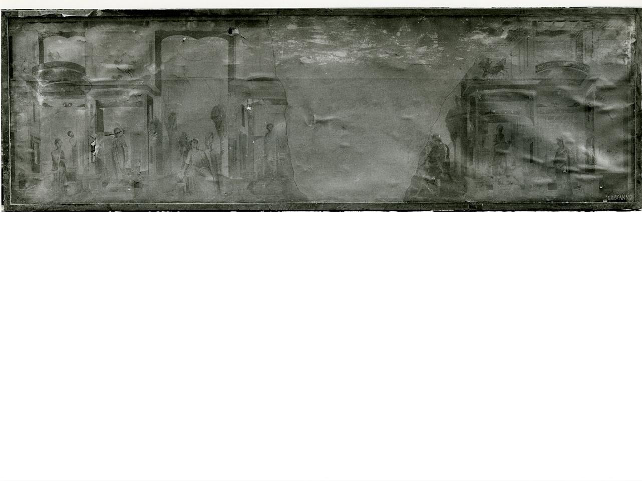 finta architettura con figure (dipinto) di Discanno Geremia (fine sec. XIX)