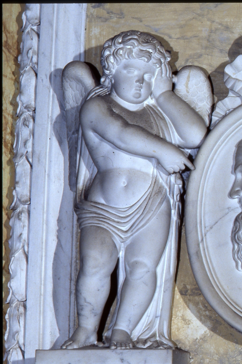 ANGELO (SCULTURA, ELEMENTO D'INSIEME) - AMBITO NAPOLETANO (PRIMO QUARTO SEC. XIX)
