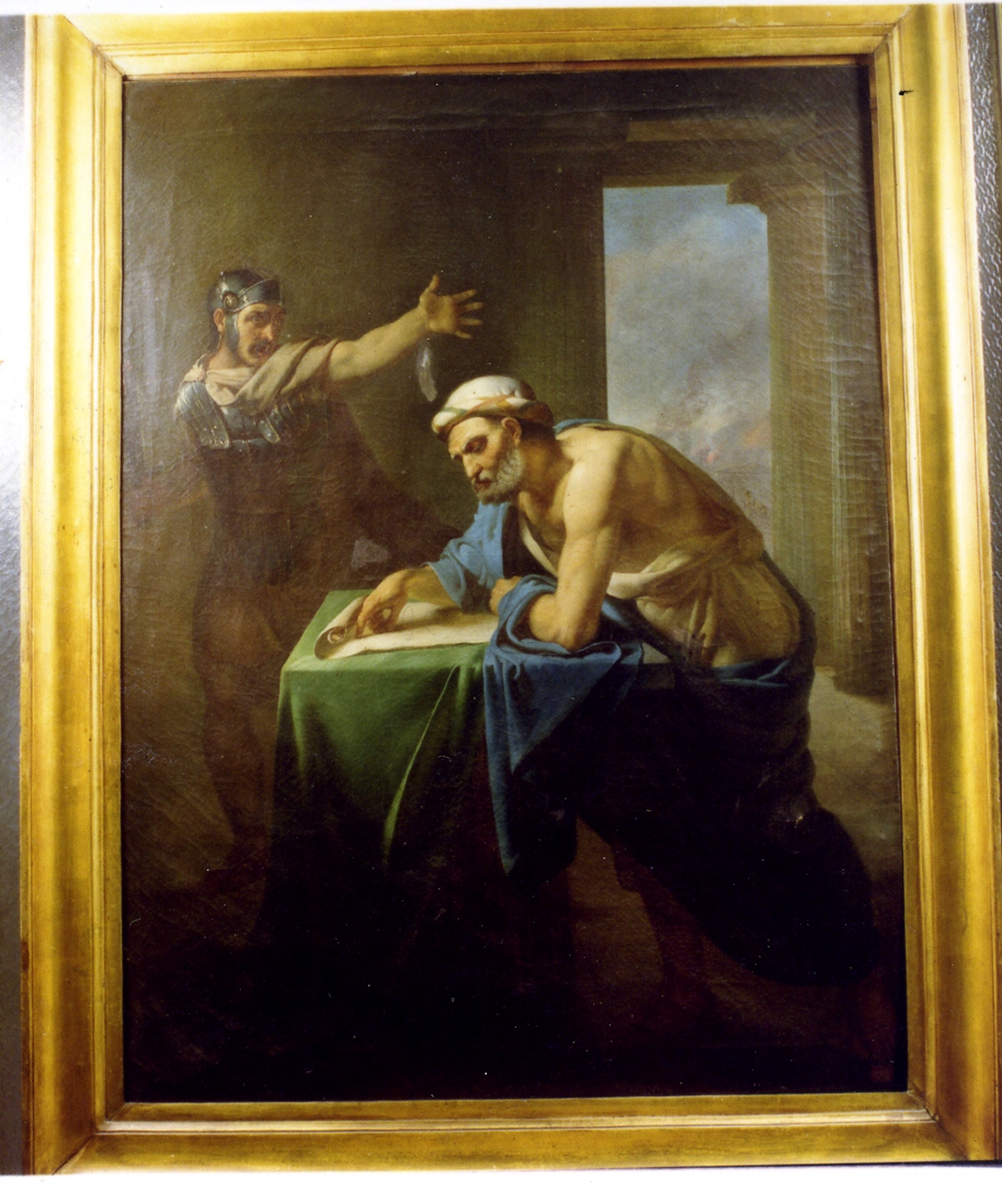 Archimede all'assedio di Siracusa (dipinto) di Foggia Michele (sec. XIX)