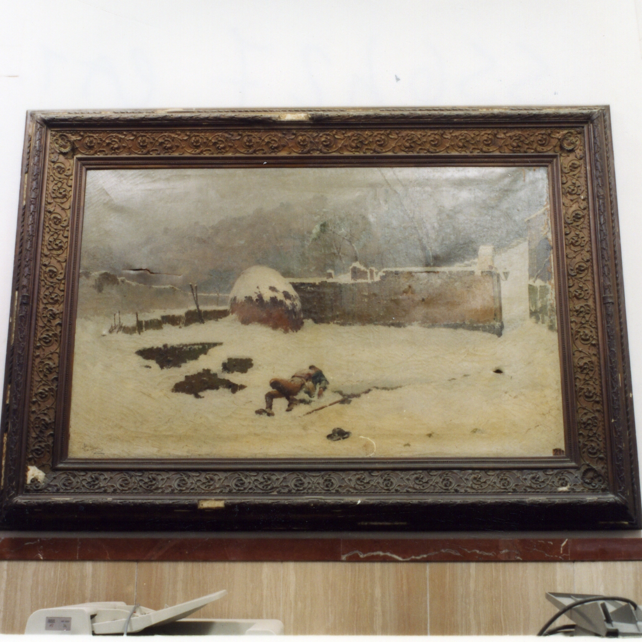 paesaggio invernale (dipinto) di Parlagreco Beniamino (seconda metà sec. XIX)