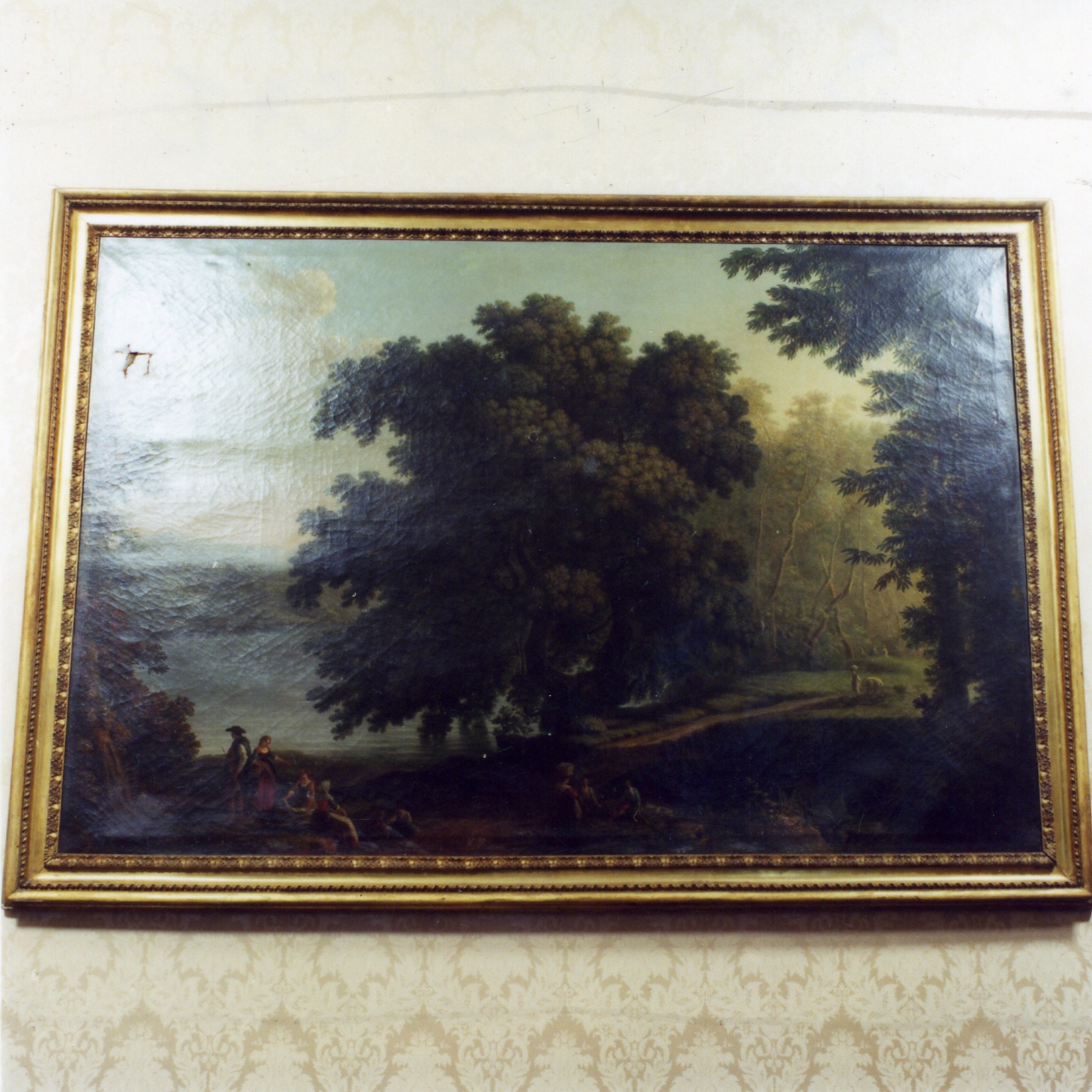 paesaggio fluviale con figure (dipinto) di De Capo Francesco (sec. XVIII)