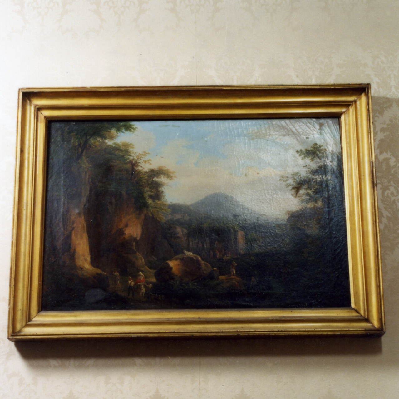 paesaggio con figure sulla sponda di un fiume (dipinto) di Fergola Salvatore (sec. XIX)