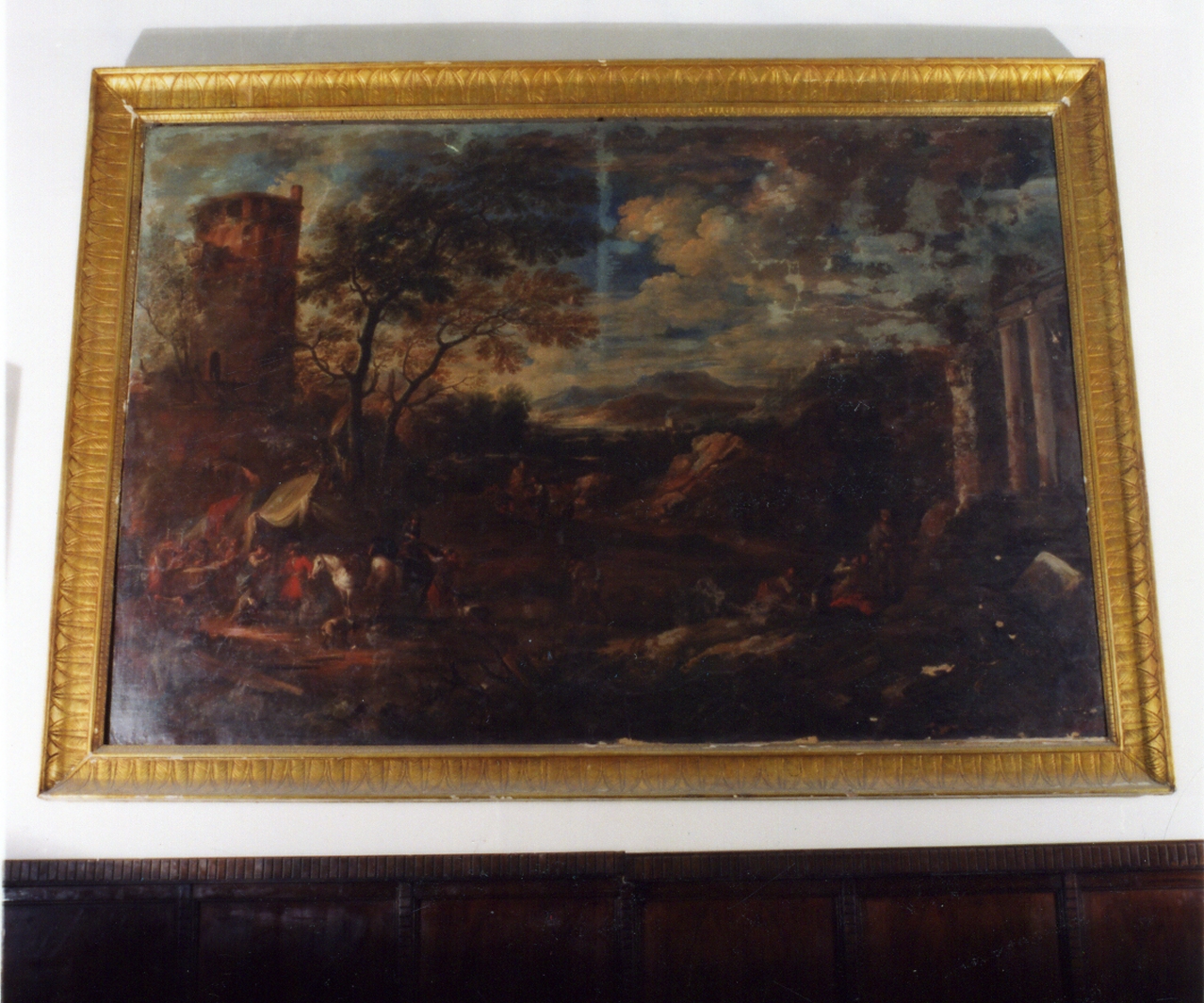 paesaggio con rovine (dipinto) di Mercanti Ilario detto Spolverini (fine/inizio secc. XVII/ XVIII)