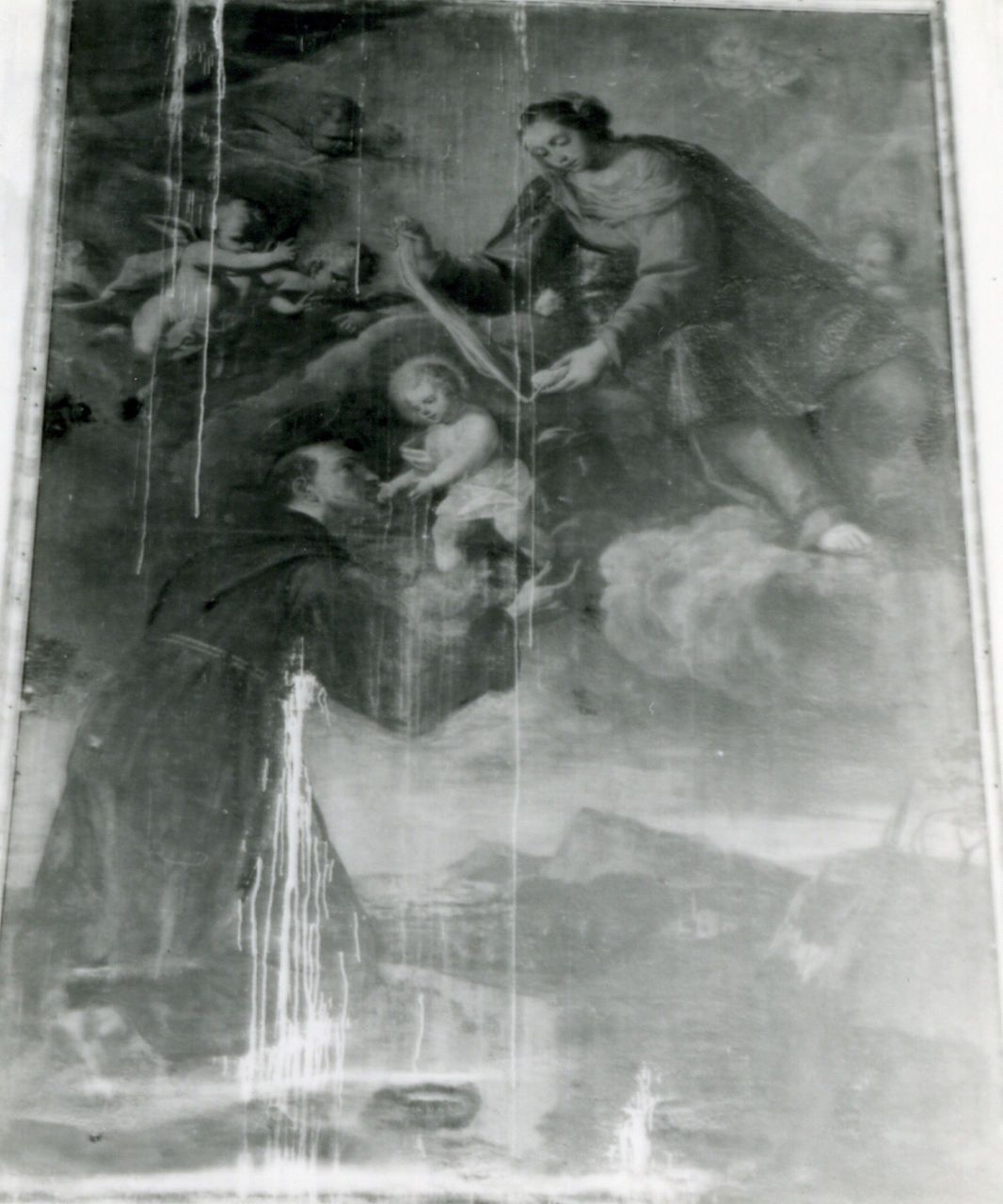 visione di San Francesco d'Assisi alla Porziuncola (dipinto) di Malinconico Andrea (seconda metà sec. XVII)