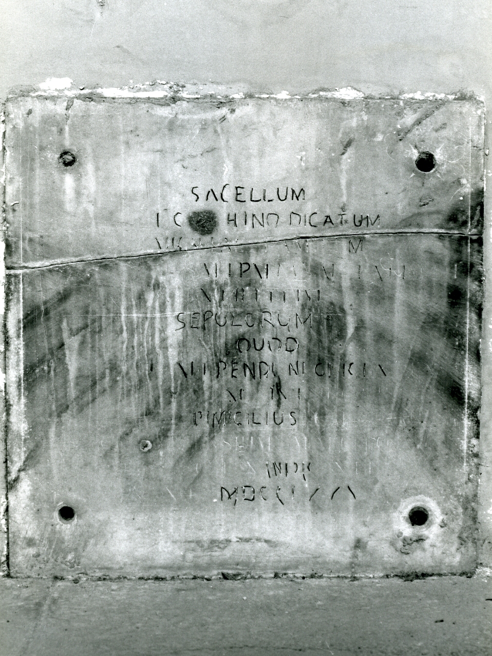 LASTRA TOMBALE - ambito napoletano (ULTIMO QUARTO sec. XVIII)