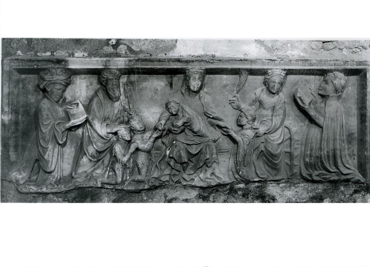 Madonna con Bambino tra San Paolo e Santa Caterina D'alessandria (rilievo) - bottega napoletana (inizio sec. XV)