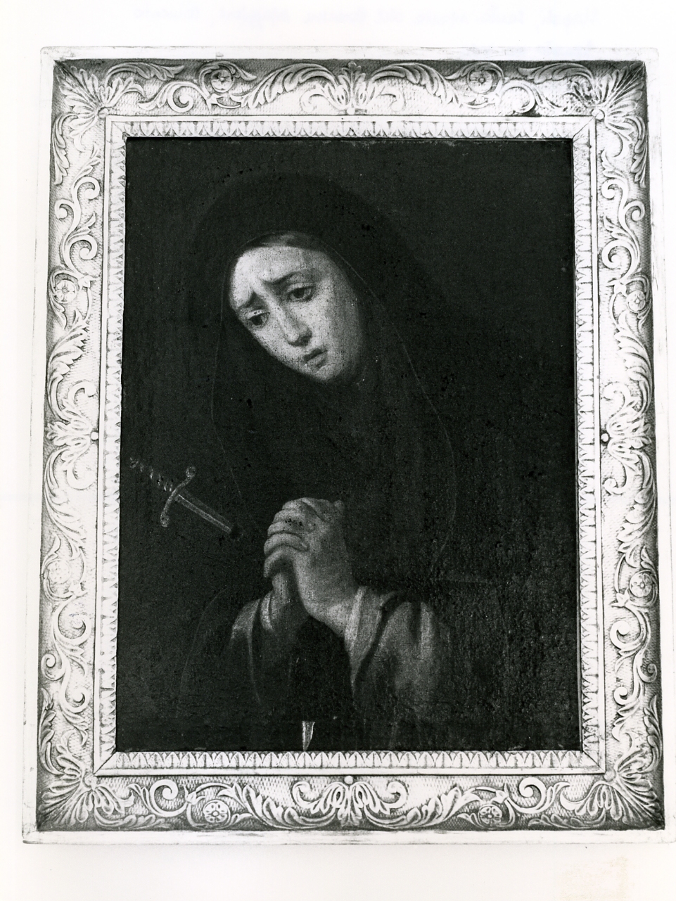 MADONNA ADDOLORATA (DIPINTO) - AMBITO NAPOLETANO (Metà sec. XVII)