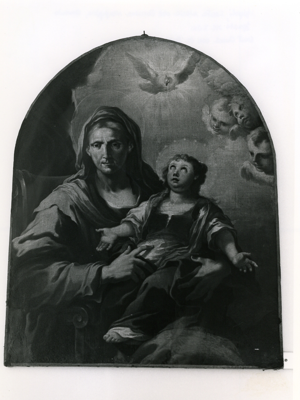 SANT'ANNA E LA VERGINE BAMBINA (DIPINTO) - AMBITO NAPOLETANO (Metà sec. XVIII)
