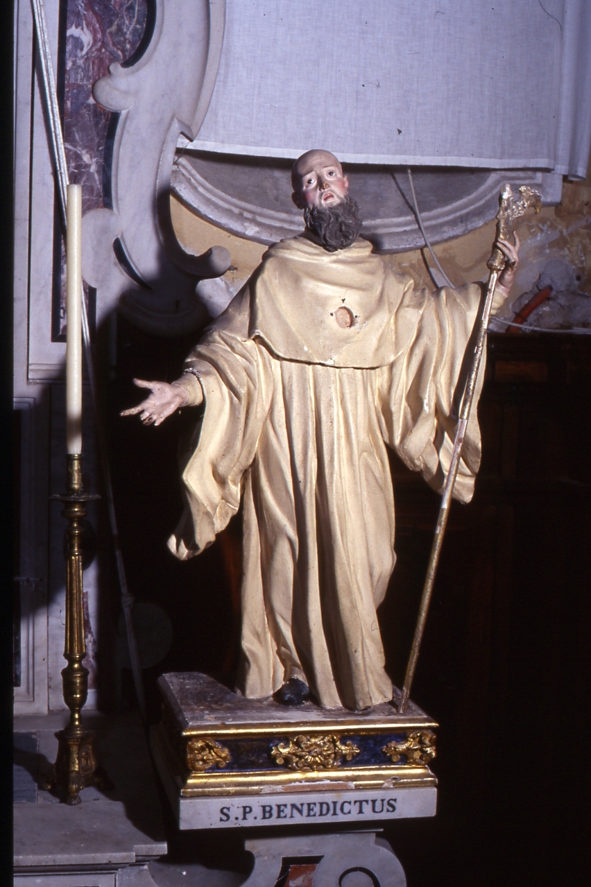 SAN BENEDETTO (STATUA DEVOZIONALE, COMPLESSO DECORATIVO) - manifattura napoletana (Metà SEC. XVIII)