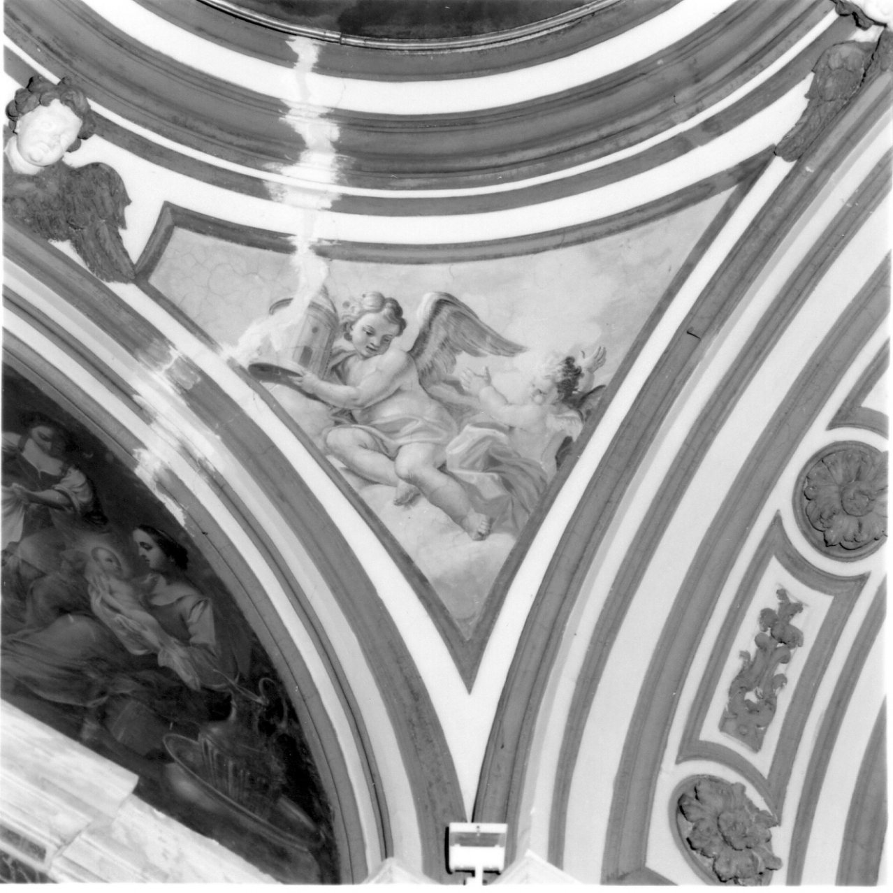 angeli con simboli mariani (dipinto) di Gamba Antonio (sec. XVIII)