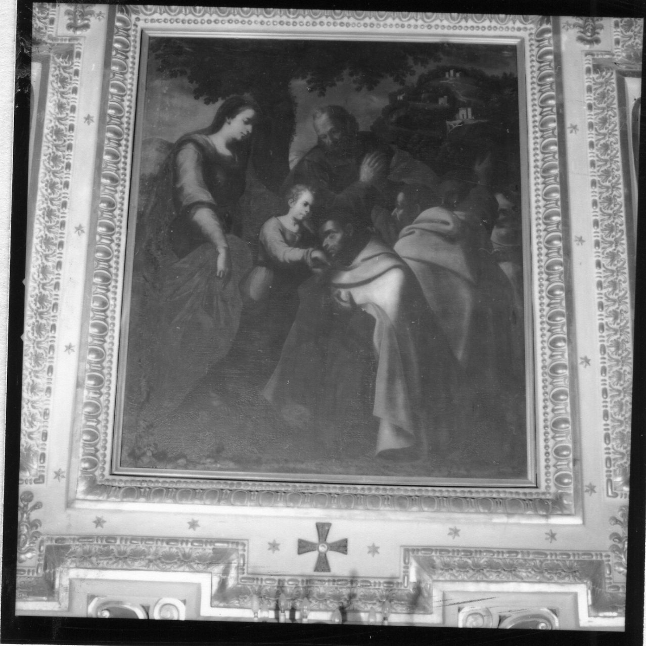 Madonna con Bambino e Santi (dipinto) di Siola Vincenzo (cerchia) (primo quarto sec. XVII)