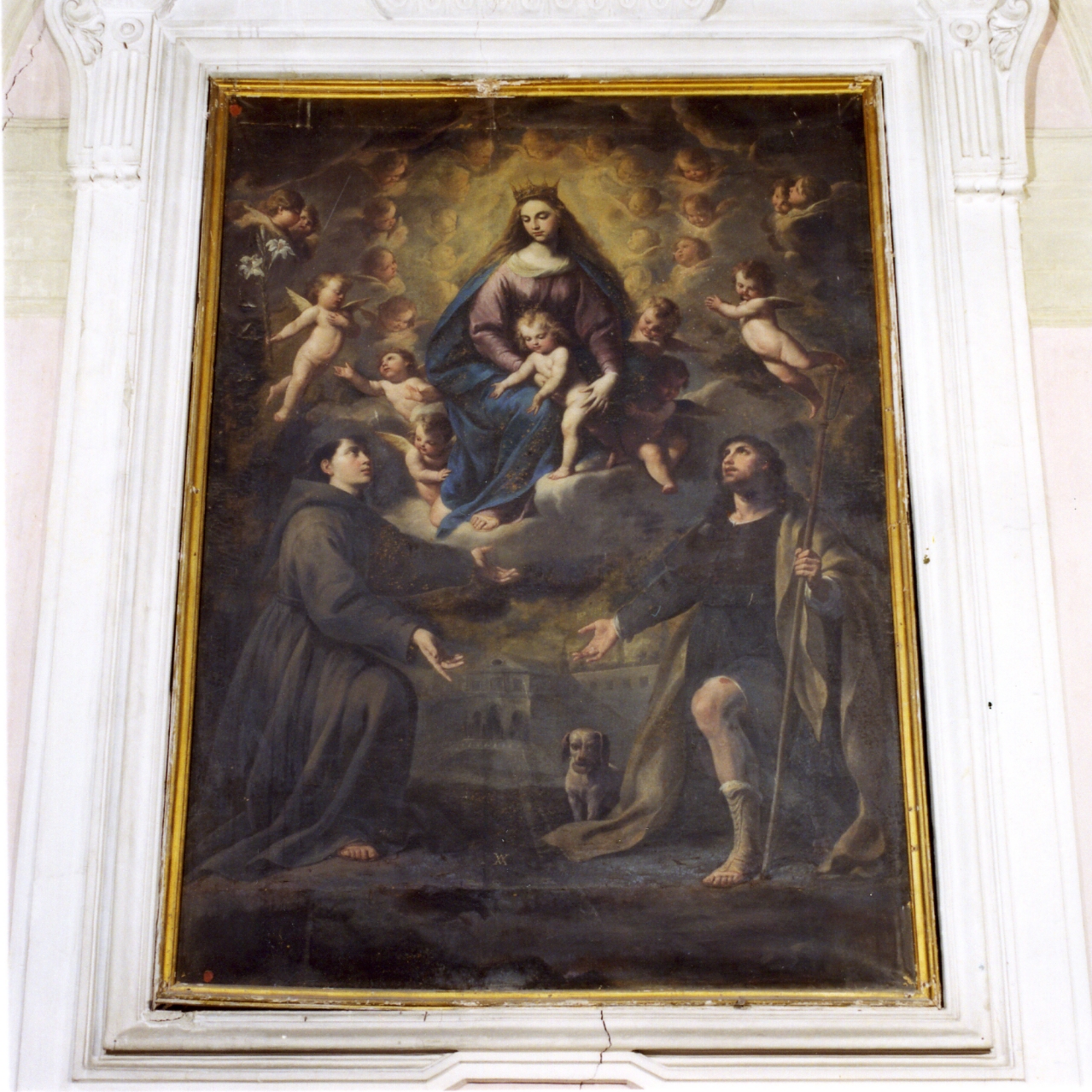 Madonna con Bambino e Santi (dipinto) di Vaccaro Andrea (prima metà sec. XVII)