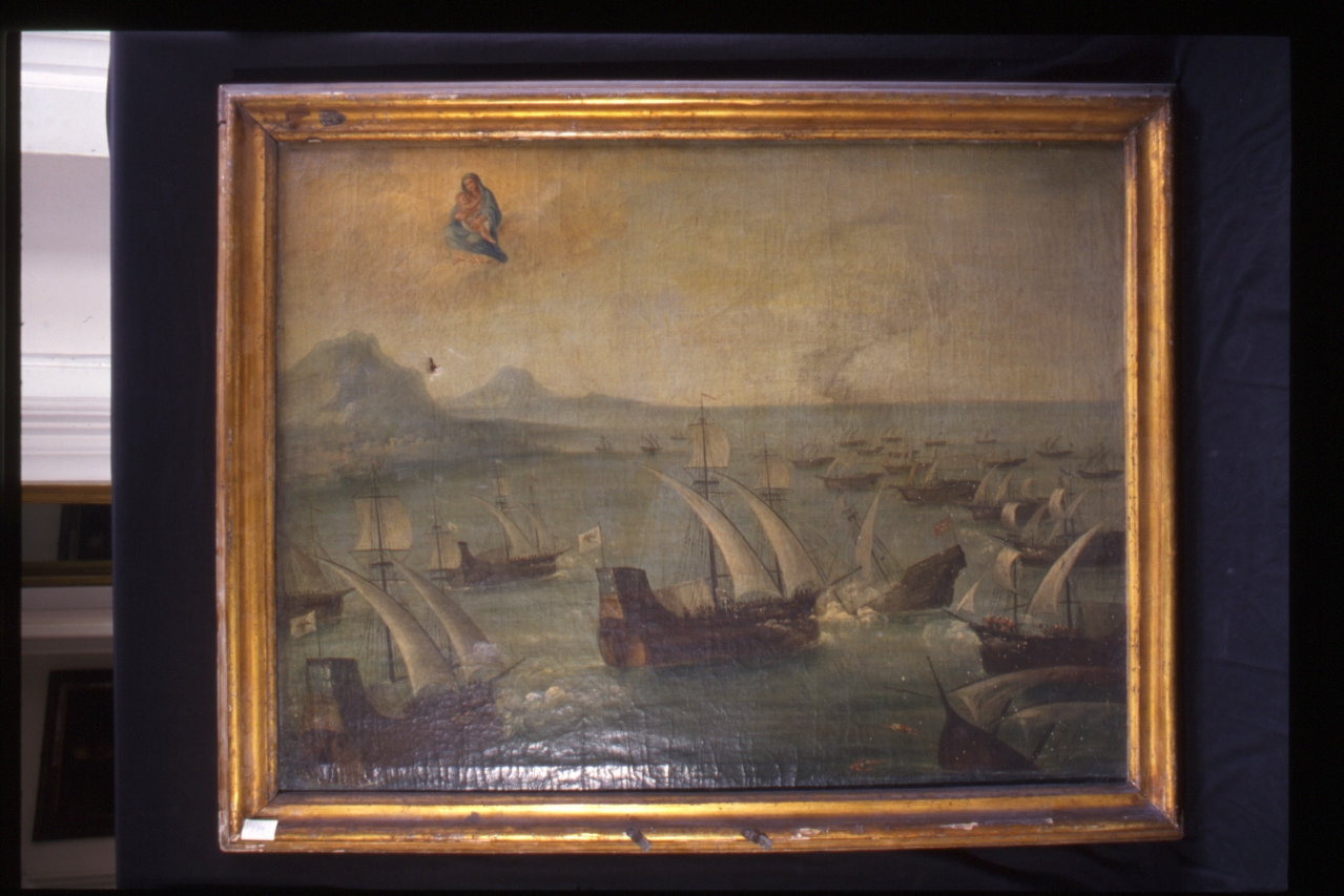 battaglia di lepanto (dipinto) - ambito napoletano (sec. XVI)