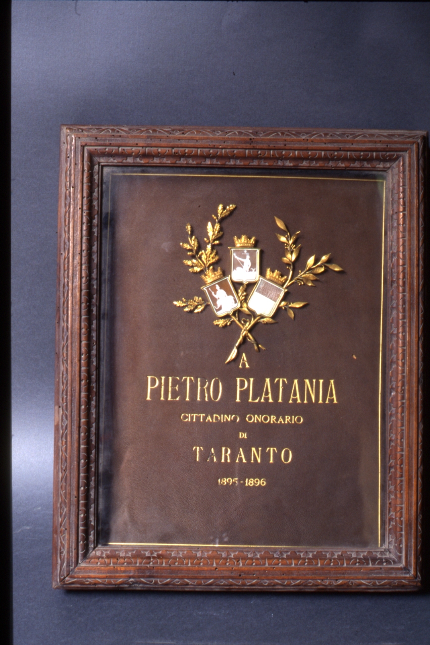 targhetta - bottega pugliese (sec. XIX)