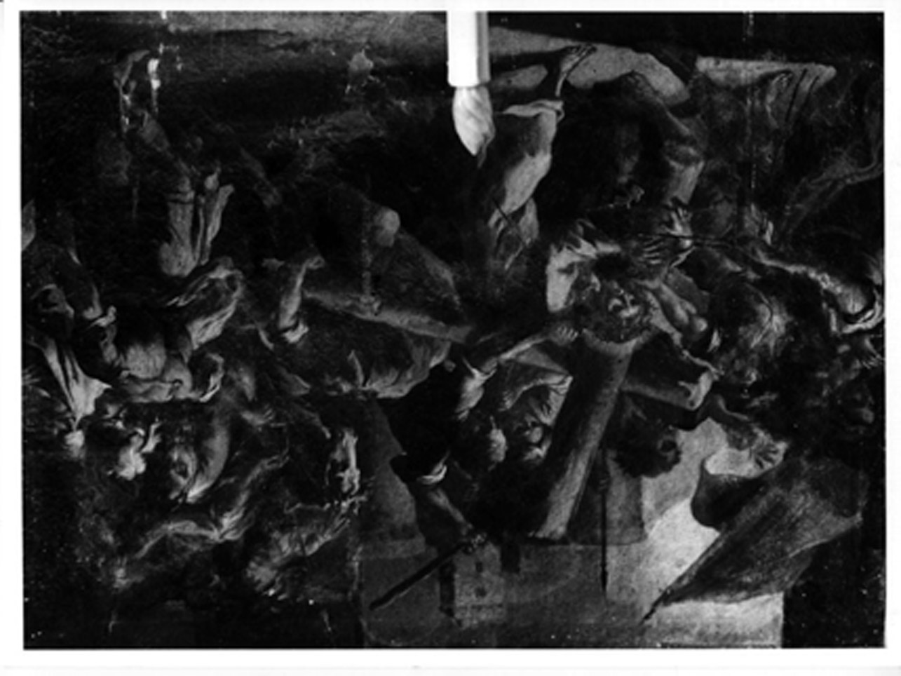 stazione V: Gesù aiutato da Simone il Cireneo a portare la croce (dipinto, elemento d'insieme) di Ceppaluni Filippo detto Muto (prima metà sec. XVIII)