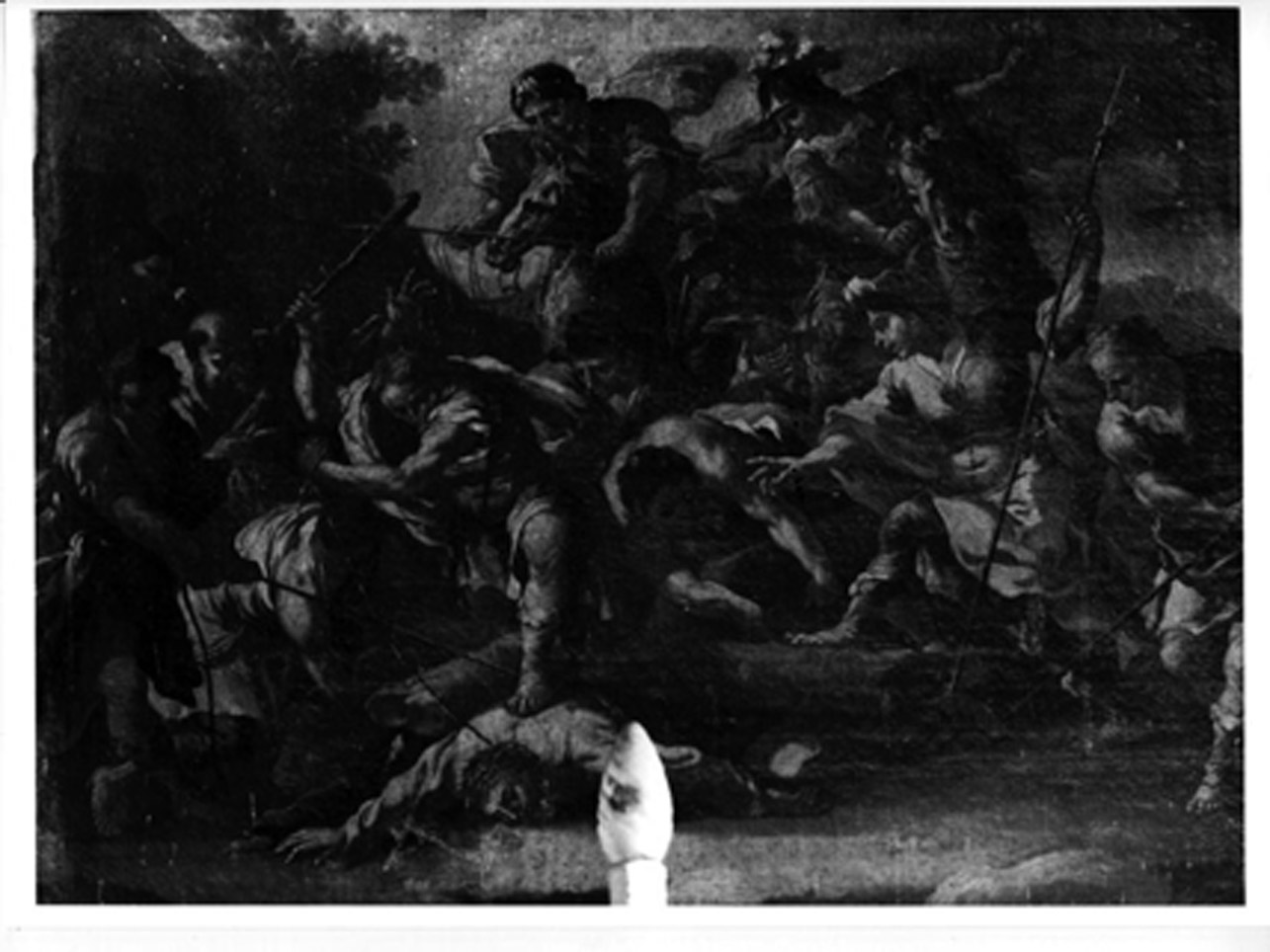 stazione IX: Gesù cade sotto la croce la terza volta (dipinto, elemento d'insieme) di Ceppaluni Filippo detto Muto (prima metà sec. XVIII)