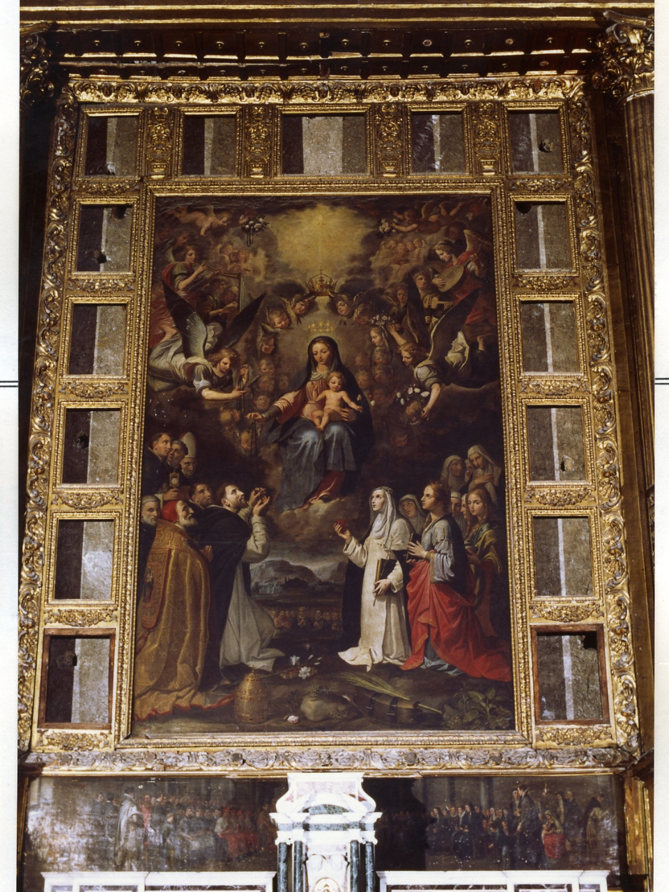 San Domenico condanna gli Albigesi (dipinto, elemento d'insieme) di Azzolino Giovanni Bernardino (sec. XVII)