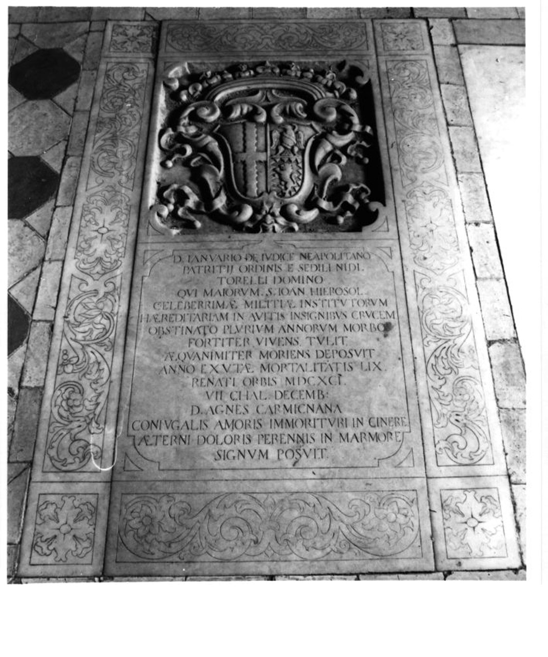 lastra tombale - bottega napoletana (sec. XVII)