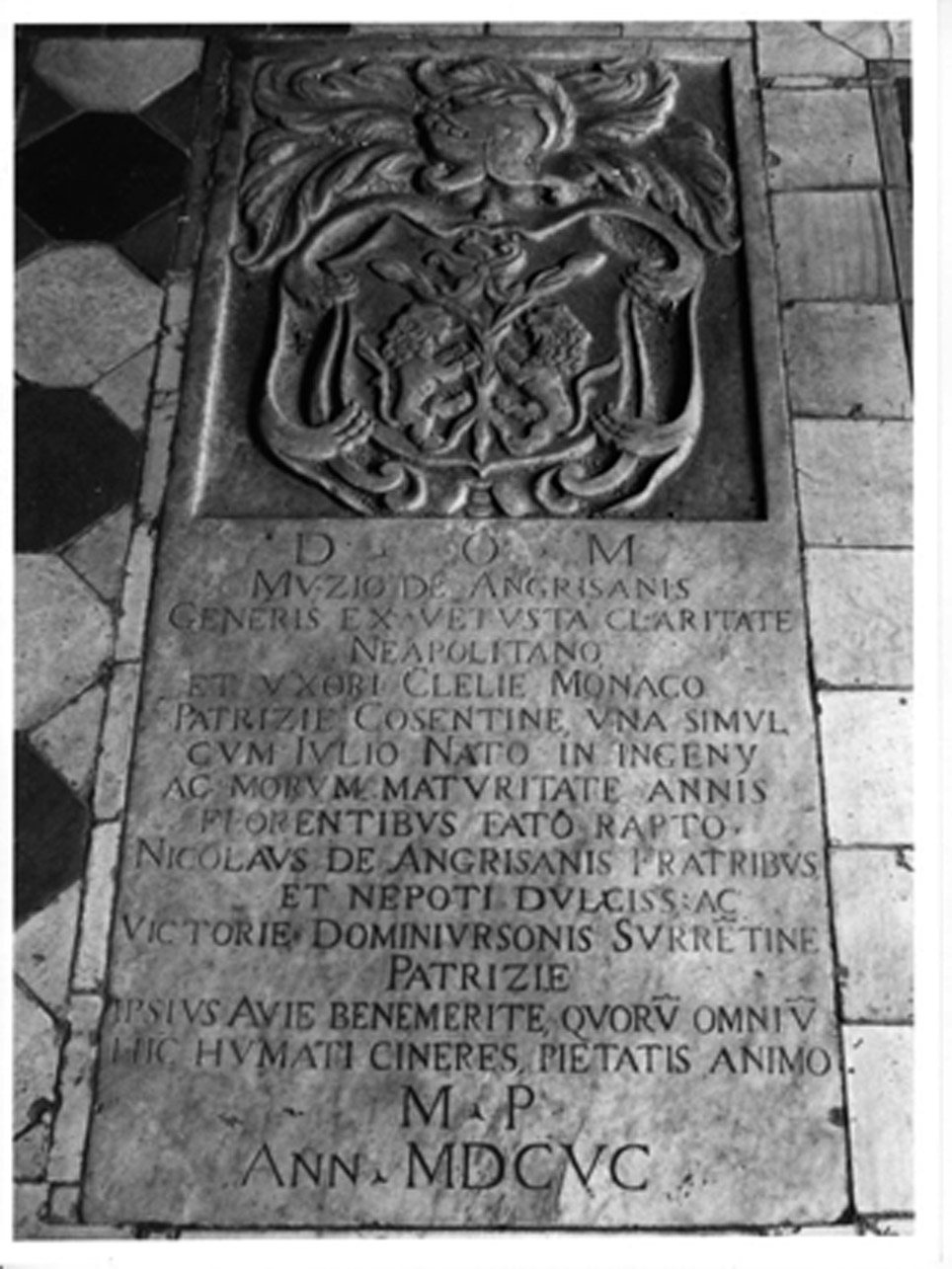 lastra tombale - bottega napoletana (sec. XVII)