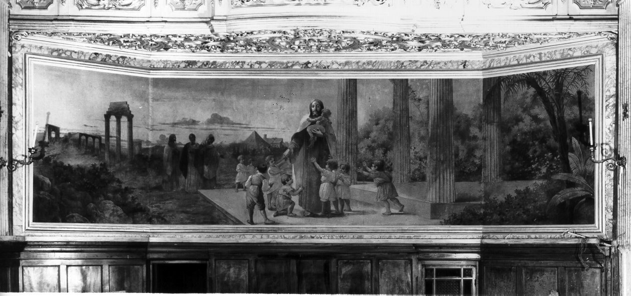 Cristo benedice i fanciulli (dipinto, elemento d'insieme) di Galloppi Vincenzo (inizio sec. XX)