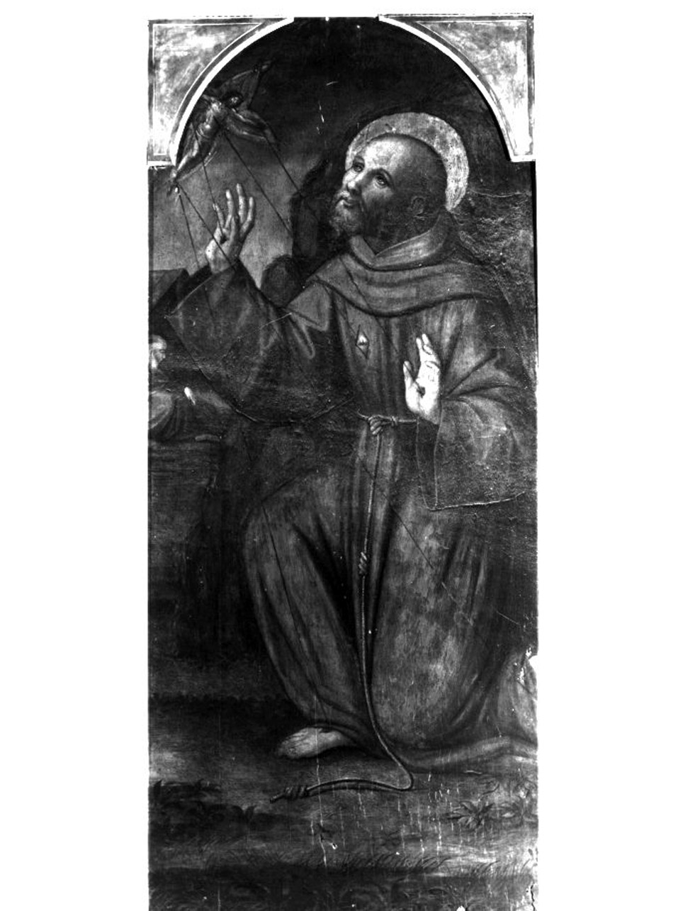 San Francesco d'Assisi riceve le stimmate (dipinto) di Scacco Cristoforo (cerchia) (seconda metà sec. XV)