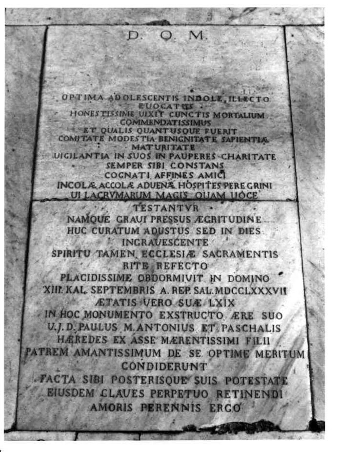 lastra tombale - bottega napoletana (sec. XVIII)