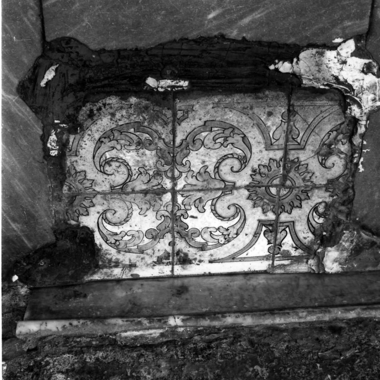 pavimento, frammento - bottega campana (sec. XVII)