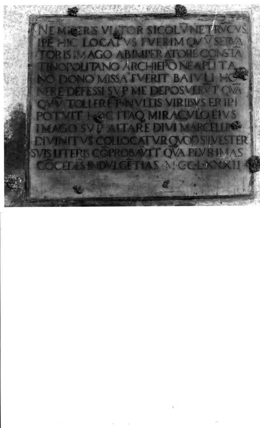 LAPIDE COMMEMORATIVA - ambito napoletano (INIZIO sec. XVII)