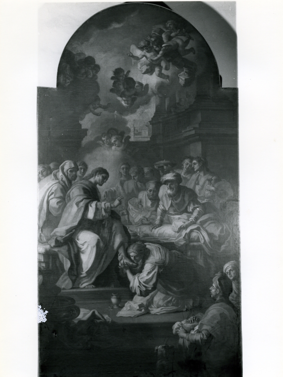 Santa Maria Maddalena unge i piedi di Cristo (dipinto) di Starace Gerolamo (metà sec. XVIII)