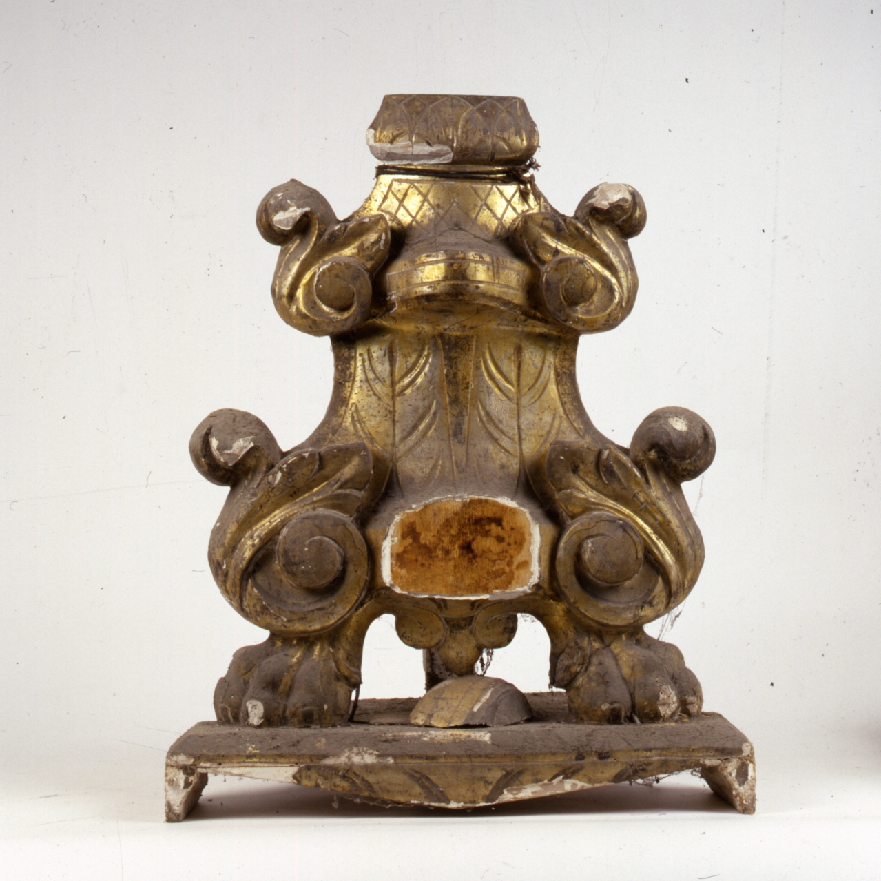 BASE DI CROCE D'ALTARE - MANIFATTURA NAPOLETANA (Seconda metà SEC. XIX)