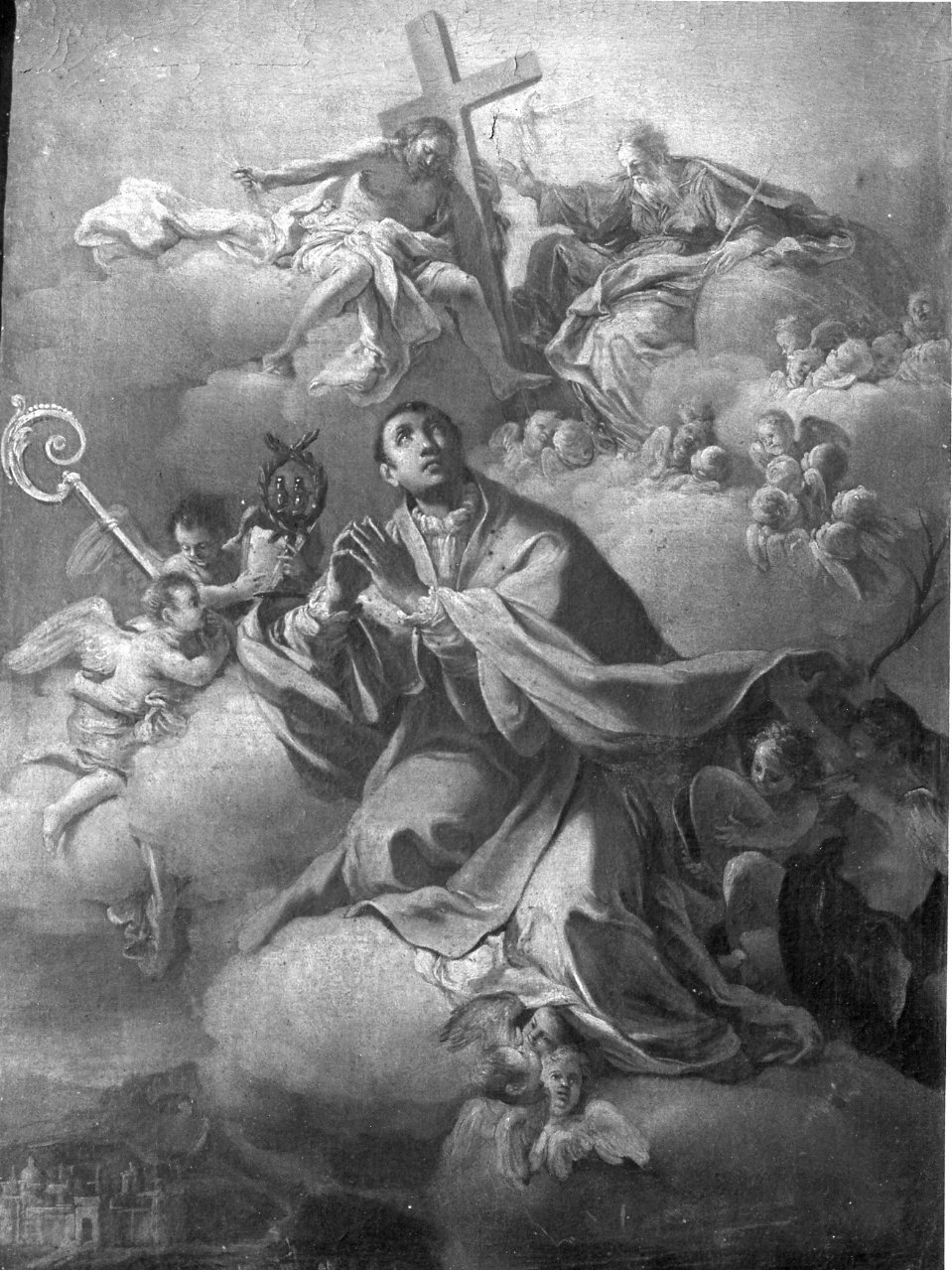 Trinità e San Gennaro (dipinto) di Vaccaro Domenico Antonio (metà sec. XVIII)