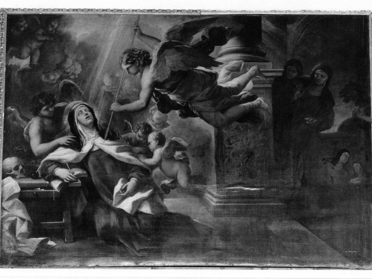 Santa Teresa d'Avila ha la visione dell'angelo che le trafigge il cuore con una freccia ardente (dipinto) di Giordano Luca (ultimo quarto sec. XVII)