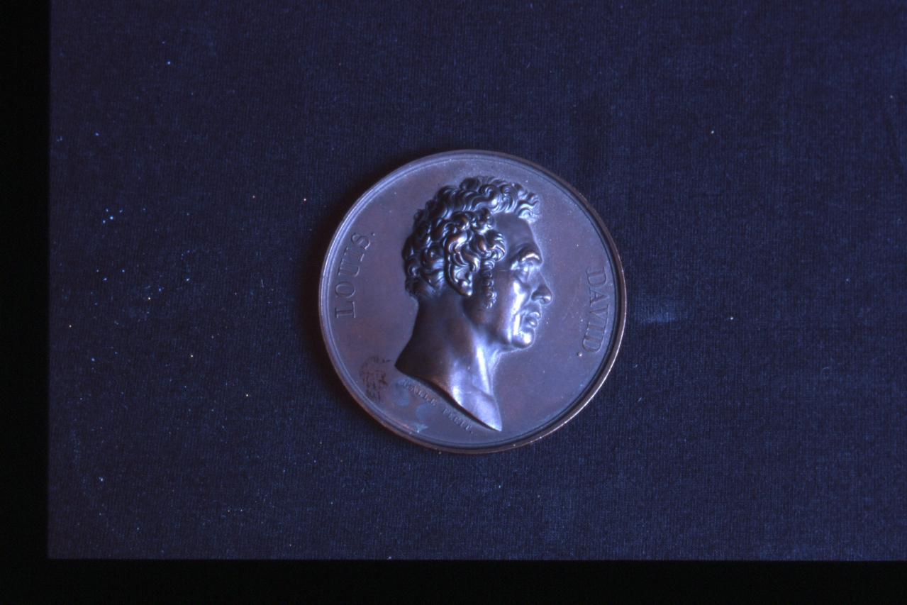 ritratto di Jacques Louis David (medaglia) di Galle André (sec. XIX)
