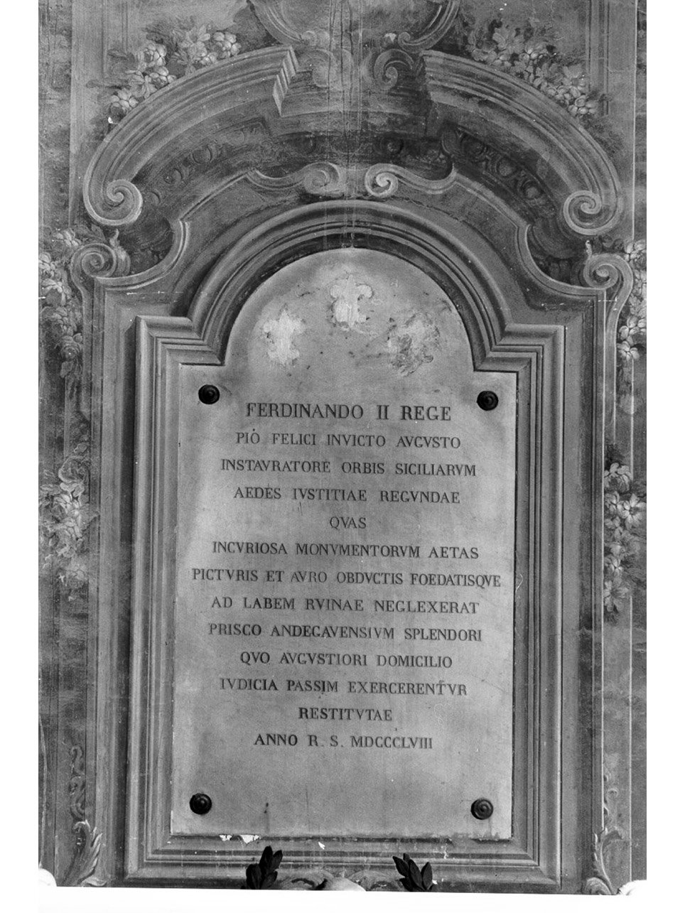 LAPIDE CELEBRATIVA - ambito napoletano (TERZO QUARTO sec. XIX)