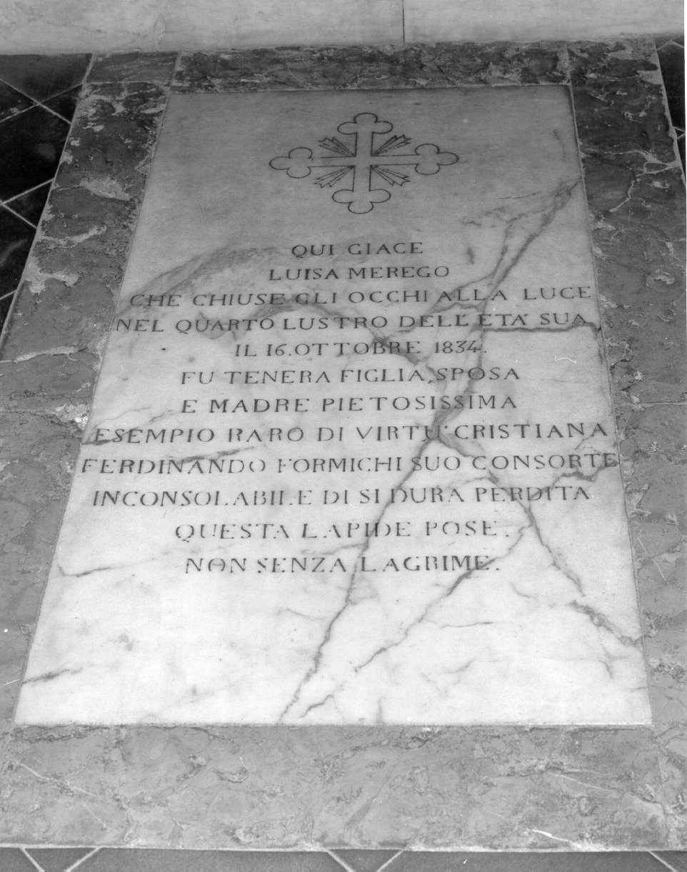 lapide tombale - bottega napoletana (secondo quarto sec. XIX)