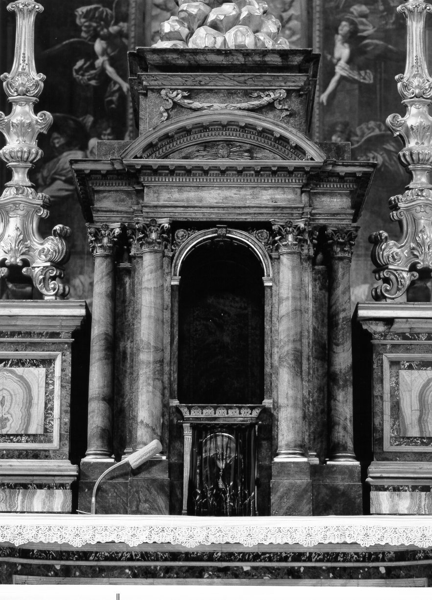 ciborio, elemento d'insieme - bottega napoletana (seconda metà sec. XVI)