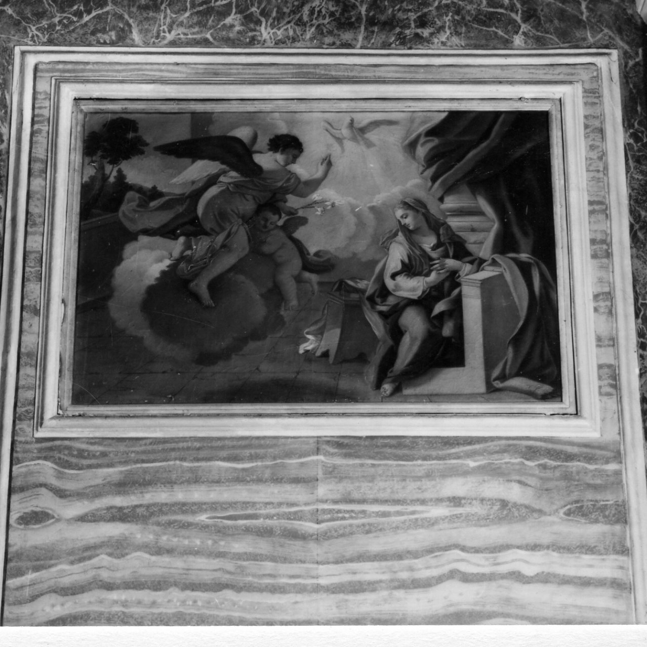 Annunciazione (dipinto) di De Mura Francesco (cerchia) (prima metà sec. XVIII)