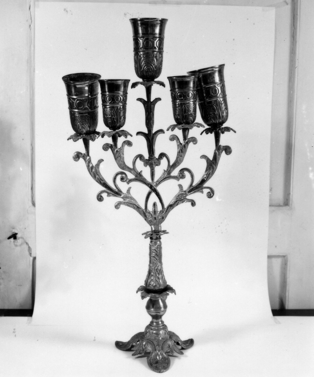 candelabro, serie - bottega napoletana (seconda metà sec. XIX)