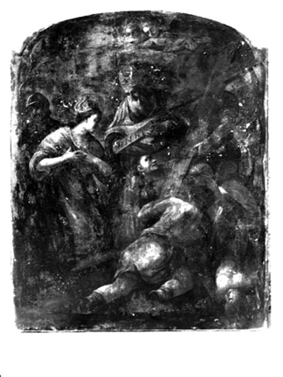 RITROVAMENTO DELLA VERA CROCE (DIPINTO) - AMBITO NAPOLETANO (Prima metà sec. XVIII)