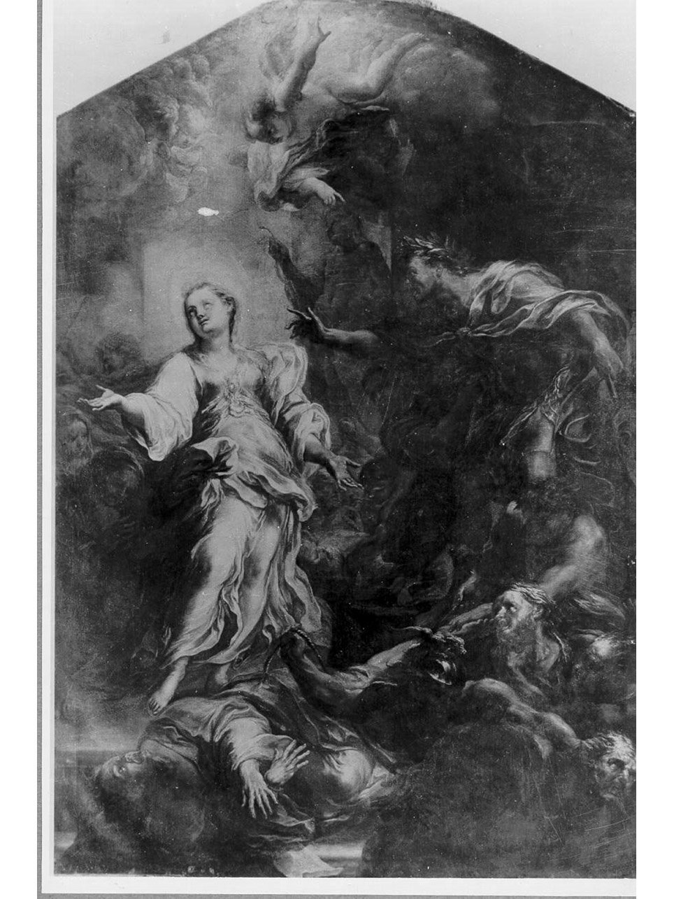 Santa Caterina d'Alessandria sostiene la disputa con i savi (dipinto, elemento d'insieme) di Del Po Giacomo (sec. XVIII)