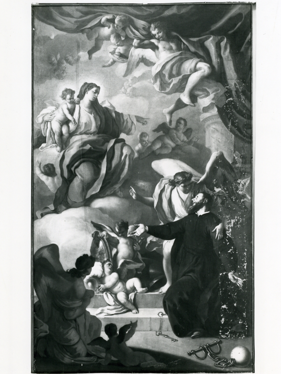 Madonna con Bambino e San Girolamo Emiliani (dipinto) di Gamba Crescenzo (sec. XVIII)